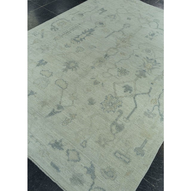Gray Turkish Oushak Rug 5'2" x 7'4" #19295 For Sale - Image 8 of 8