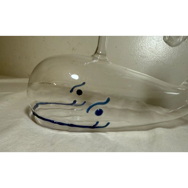 Vintage Murano Hand Blown Glass Whale Fish Liquor Wine Decanter Bottle Sculpture For Sale - Image 10 of 11