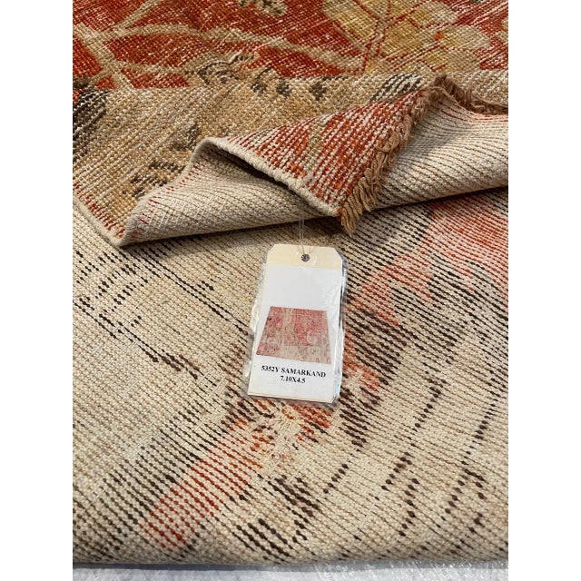 Gold 1900s Antique Animal Samarkand Rug For Sale - Image 8 of 9