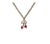 Cherry diamond and Ruby Necklace in 14K gold For Sale