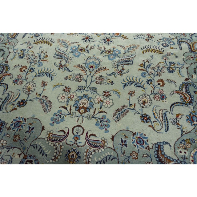 Textile Hand-Knotted Kashan Cork Rug For Sale - Image 7 of 13