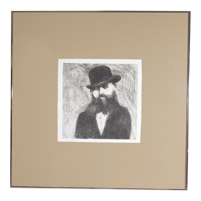 1960s Abstract Portrait Etching by James L. Bruch For Sale