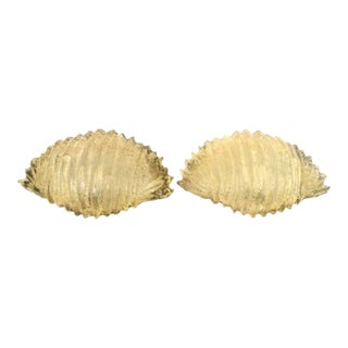 Vintage Resin Shell Wall Sconces Hollywood Regency Style, Restored, 1970's For Sale