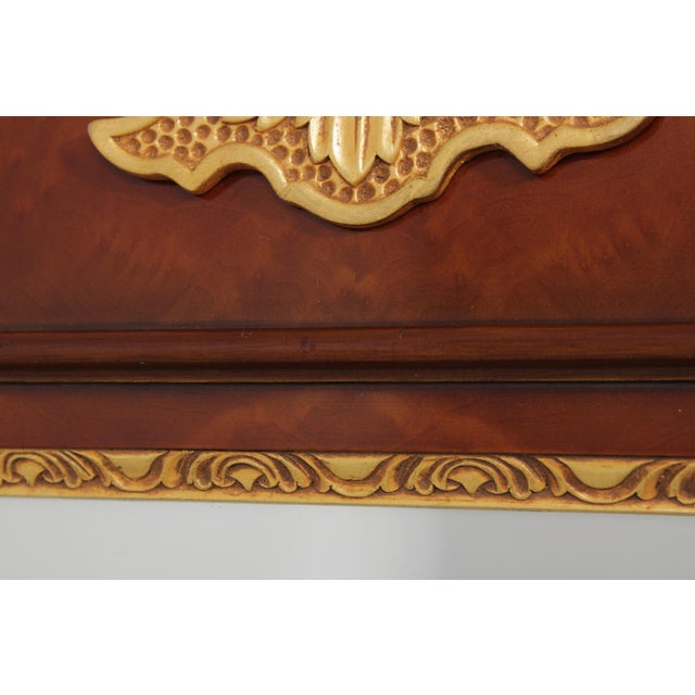 1990s Colonial Williamsburg Chippendale Style Burl Walnut Wall Mirror For Sale - Image 5 of 14
