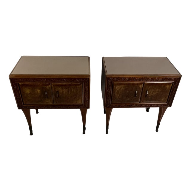 Mid-Century Italian Bedside Tables, 1950s, Set of 2 For Sale