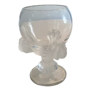 1980s Lalique Bagheera Crystal Pedestal Bowl