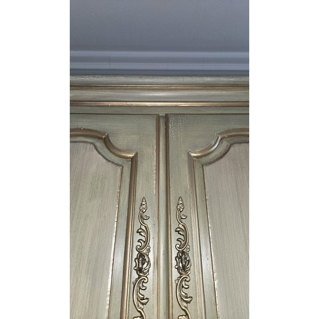Mid 20th Century French Provincial Triple Armoire Wall Unit by Baker Furniture For Sale - Image 15 of 16