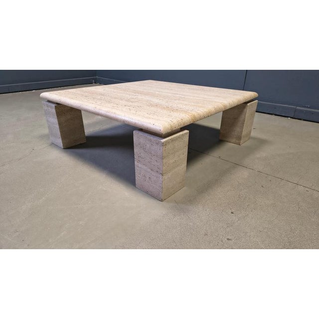 Stone Vintage Italian Travertine Coffee Table, 1970s For Sale - Image 7 of 17