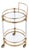 Pasargad Home Crystallin 2-Tier Bar Cart With Gold Accents & Wheels For Sale