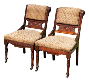 Late 19th Century Pair of Antique Victorian Parlor Chairs