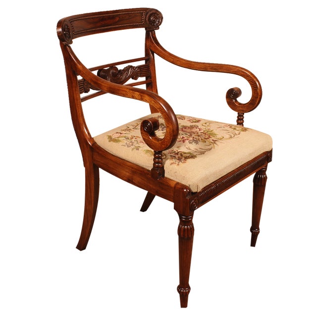 Regency Armchair in Rosewood, 1810s For Sale