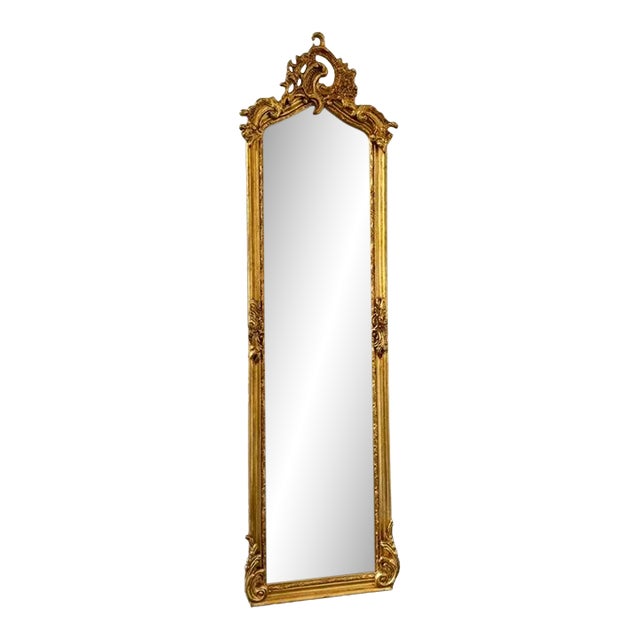 Rococo Gold Floor Mirror – Romantic Ornate Statement Piece For Sale