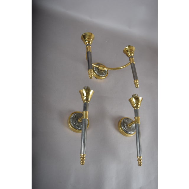Brass and Glass Wall Lights, 1950s, Set of 3 For Sale - Image 13 of 13
