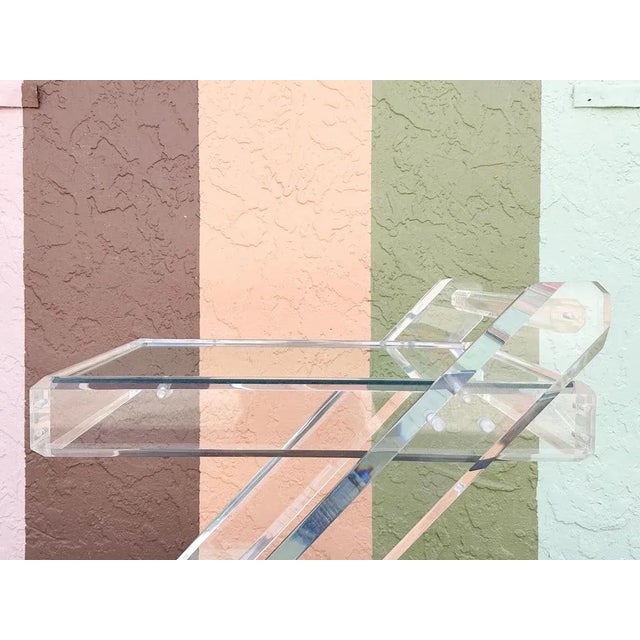 1960s 1960s Mid-Century Modern Mirrored Lucite Bar Cart For Sale - Image 5 of 12