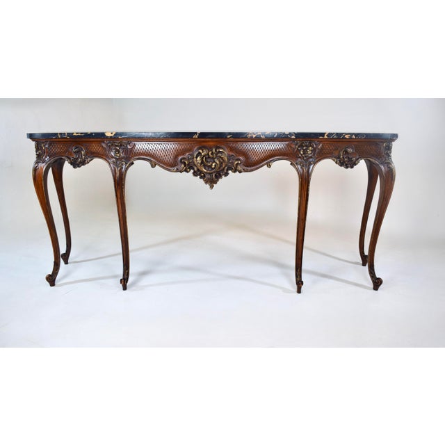 Monumental Louis XV Style Console Table, Portoro Marble Top, 1920s For Sale - Image 18 of 18