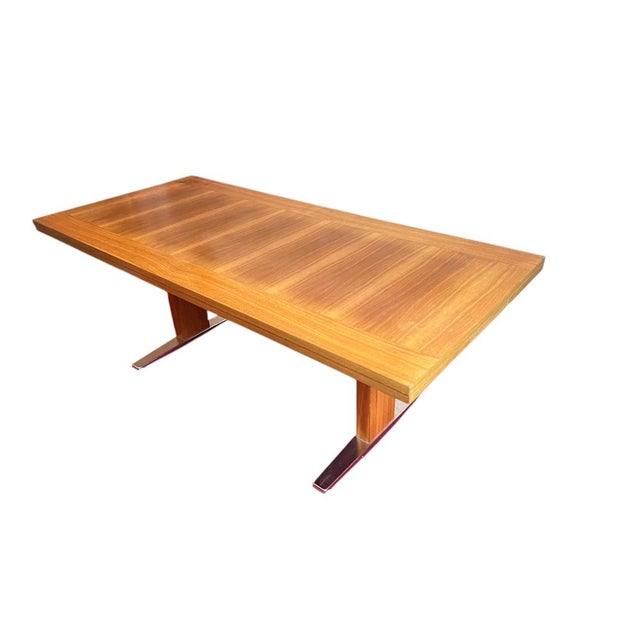 Vintage Extendable and Height-Adjustable Coffee Table in Wood Veneer and Chrome, Germany, 1970s