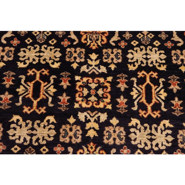 Tan 1980s Bohemien Ziegler Blue Gold Hand-Knotted Wool Rug - 9'1'' X 11'7'' For Sale - Image 8 of 10