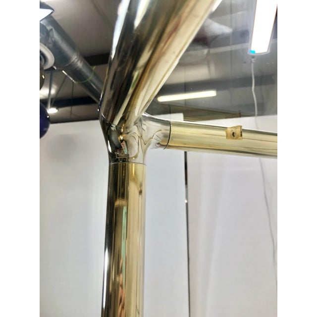 Milo Baughman Large Tubular Etagere Glass Shelf | After Milo Baughman For Sale - Image 4 of 11