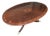 Vintage Oval Inlaid Mahogany Coffee Table With Glass Top, Brass Claw Feet, 1950s For Sale