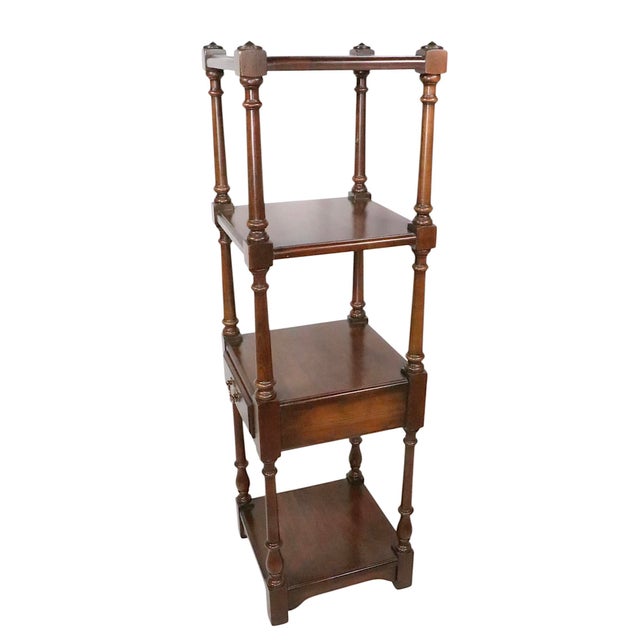 1970s Vintage Colonial Revival Limited Edition Four Tier Shelved Stand by Pennsylvania House For Sale - Image 5 of 12
