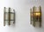 Metal Pair of Hammered Glass Wrought Iron Sconces by Longobard, Italy, 1970s For Sale - Image 7 of 12