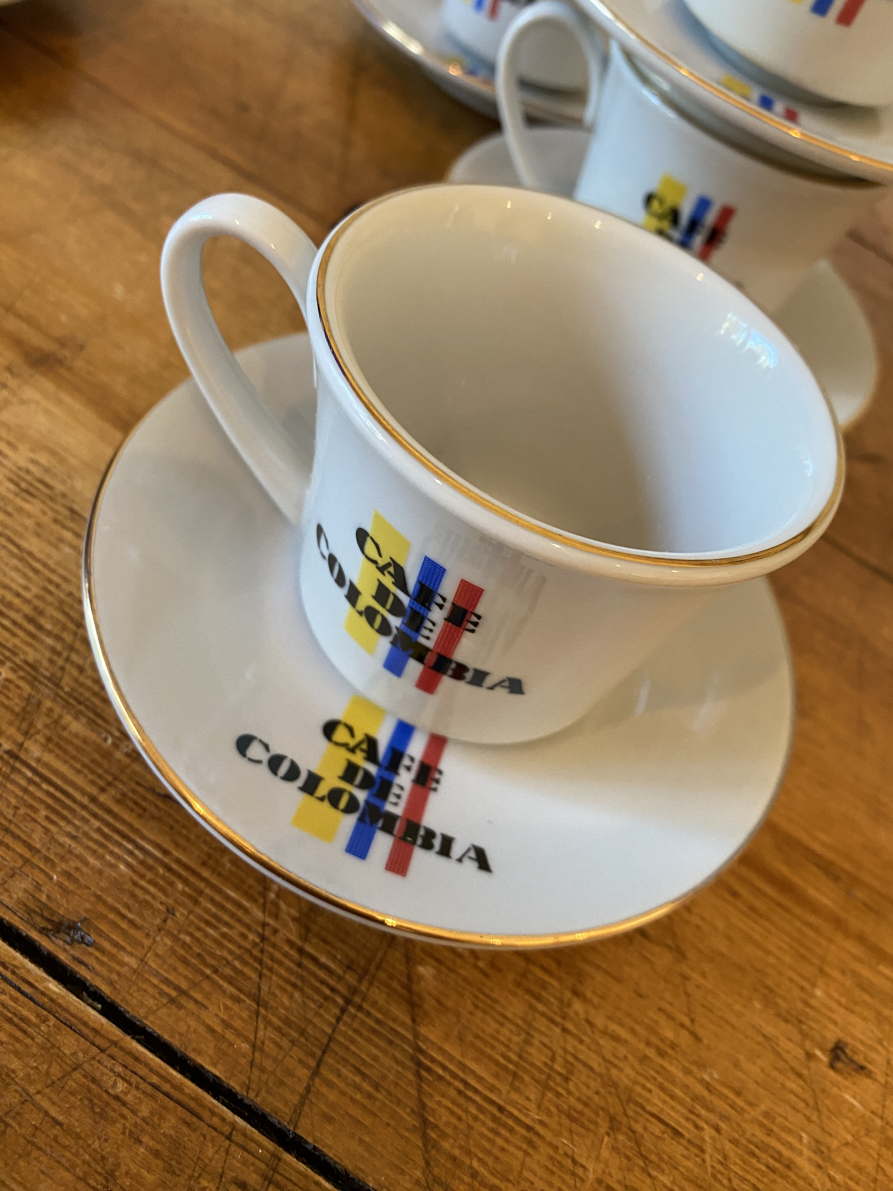 6-Piece Bohemian Espresso Cups & Saucers | 7oz Cappuccino Set With Vibrant Designs
