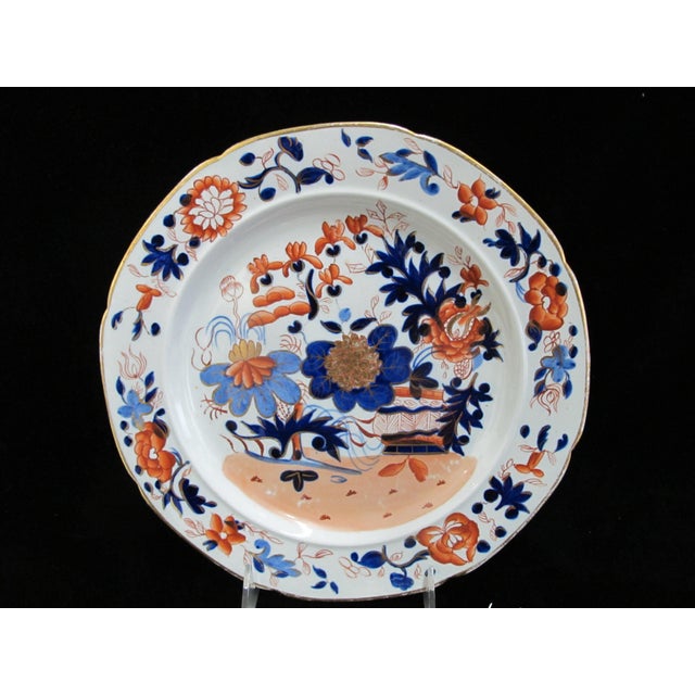 Georgian era Mason's Ironstone China luncheon plate, set of 6 in Japanese Imari or basket design. Beautifully hand painted...