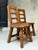 Modern Pair of Vintage Hand-Carved Modernist/Brutalist Ladder-Back Chairs For Sale - Image 3 of 12