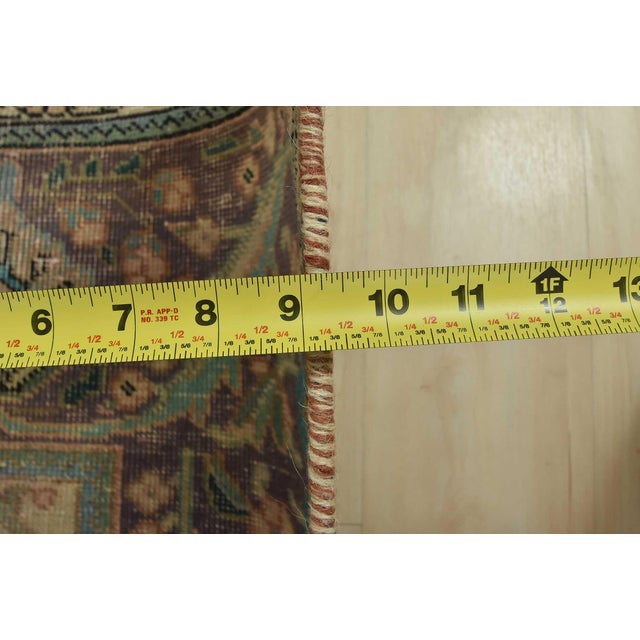 Tabriz Rug 9’8” X 12’10” Pink Wool Vintage Distressed Hand-Knotted Carpet For Sale - Image 13 of 15