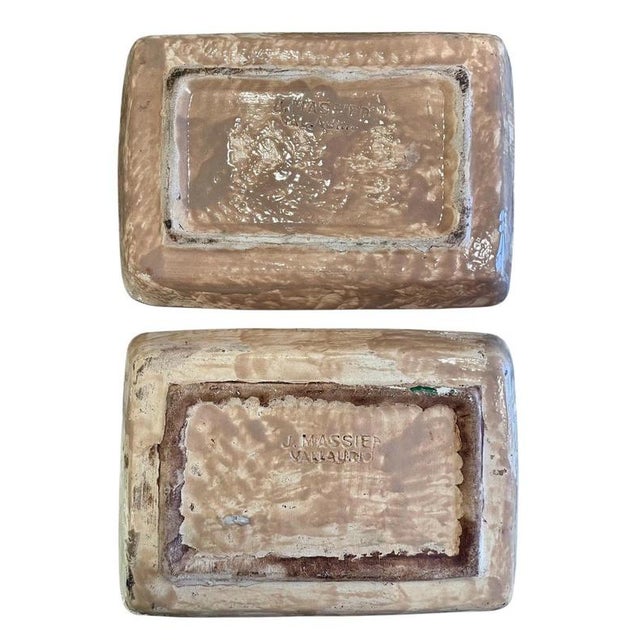Blue Trinket Trays by J. Massier for Vallauris, Set of 2 For Sale - Image 8 of 12