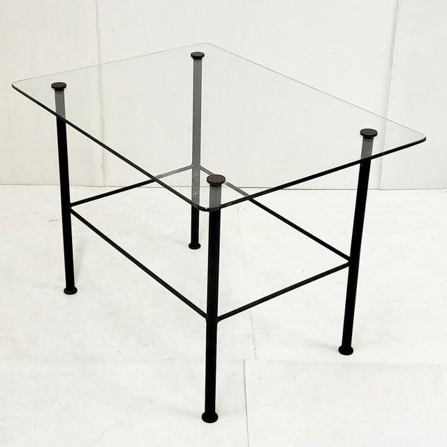 Metal Vintage Side or Coffee Table in Steel and Glass, 1950s For Sale - Image 7 of 7
