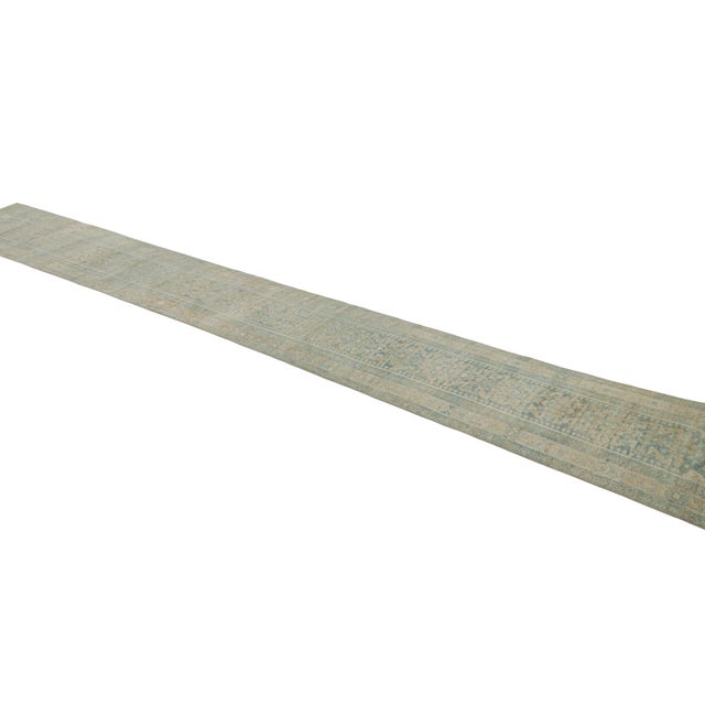Rug & Kilim ExtraVintage Heriz Persian Runner Rug in Blue With Geometric-Florals From Rug & Kilim For Sale - Image 4 of 8