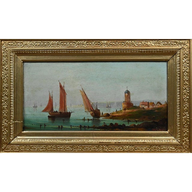 French School Artist, Sailboats on the Mediterranean, Oil on Panel, 19th Century, Framed For Sale - Image 5 of 18