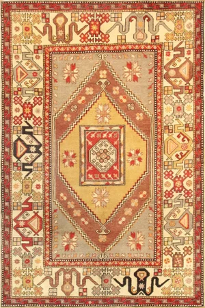 Vintage Oushak Tan/Ivory Rug, 5' 7" X 8' 9"