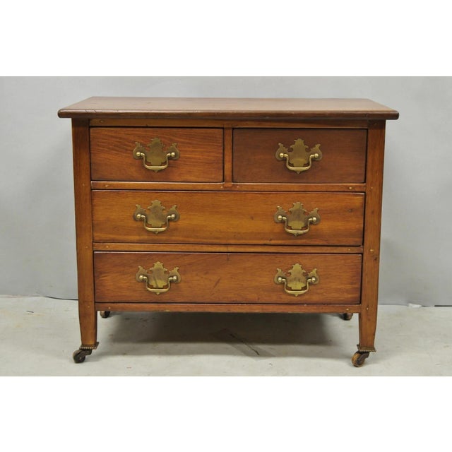 Antique Walnut Miniature Salesman Sample Small Chippendale Chest of Drawers For Sale - Image 15 of 16