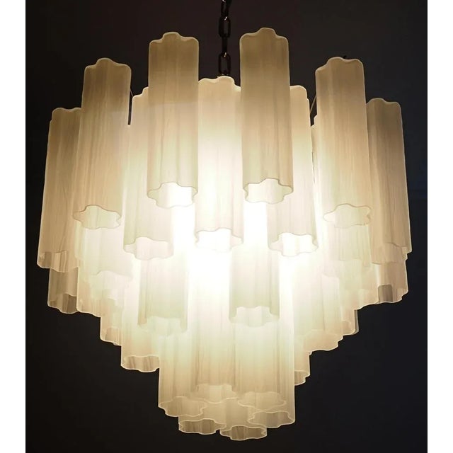 Murano Glass Tube Chandeliers, 1990s, Set of 2 For Sale - Image 4 of 12