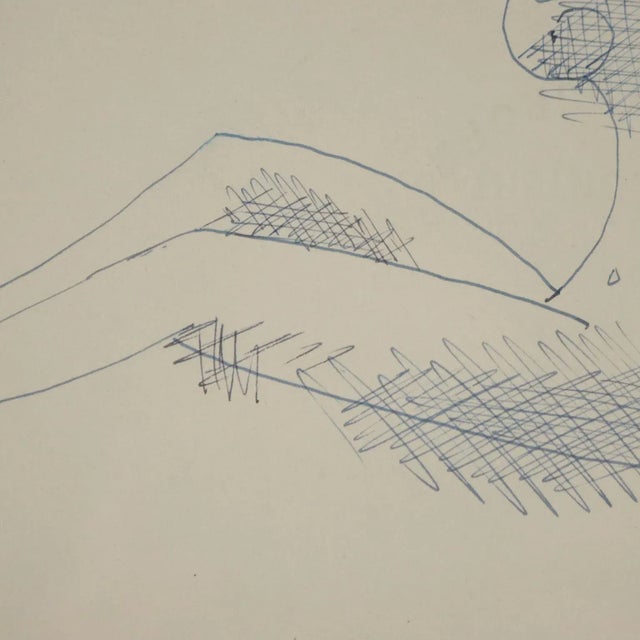 Mario Tozzi, Figurative Composition, Ballpoint Pen Drawing, Framed For Sale - Image 4 of 10