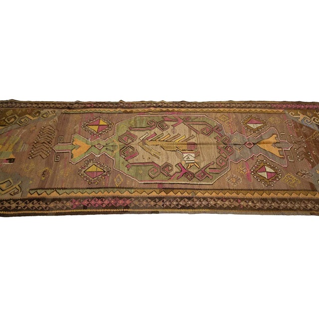 Vintage Turkish Kilim Rug For Sale - Image 4 of 7