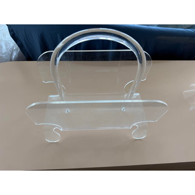 1970 Lucite Magazine Holder For Sale - Image 4 of 6