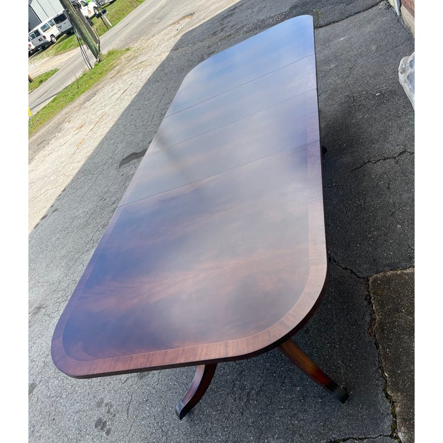 Brown Late 20th Century Regency Style Flame Mahogany Dining Table Attributed to Maitland-Smith For Sale - Image 8 of 18