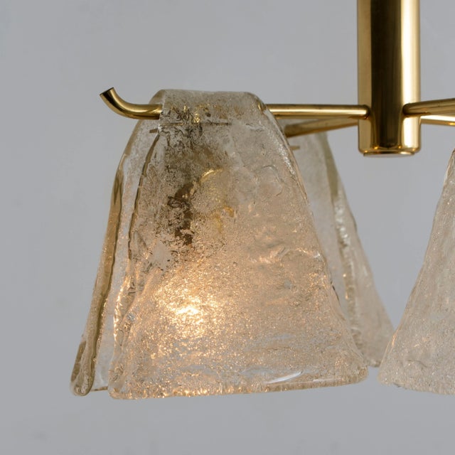 1970s Ice Glass Chandelier by J.T. Kalmar, 1970s For Sale - Image 5 of 11