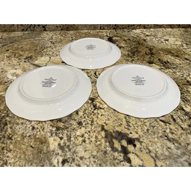 1980s Villeroy & Boch MCM French Garden Orange Salad Plates -Set of 3 For Sale In Dallas - Image 6 of 6