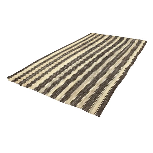 Traditional Mid 20th Century Striped Large Vintage Kilim Rug For Sale - Image 3 of 7
