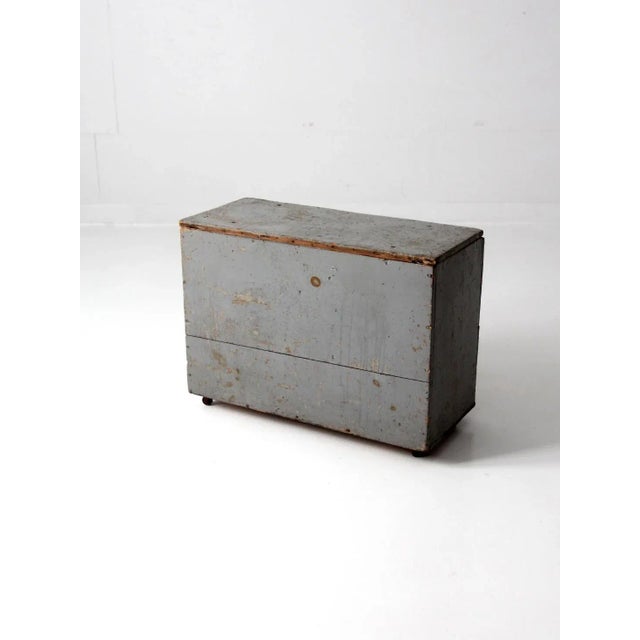 Vintage Industrial Wood Rolling Trunk For Sale - Image 11 of 13