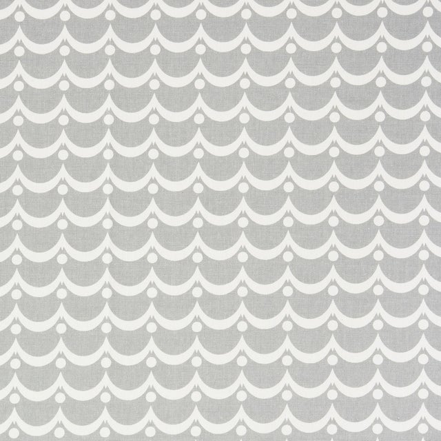 Sample - Schumacher X Studio Bon Swag Fabric in Dove For Sale