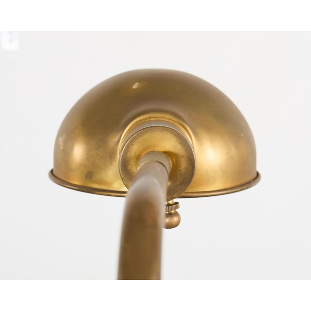 Midcentury Patinated Brass Adjustable Pharmacy Floor Lamp For Sale In Sacramento - Image 6 of 18