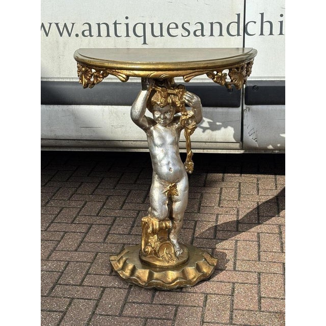 Goldenrod Console Table in Wood For Sale - Image 8 of 12