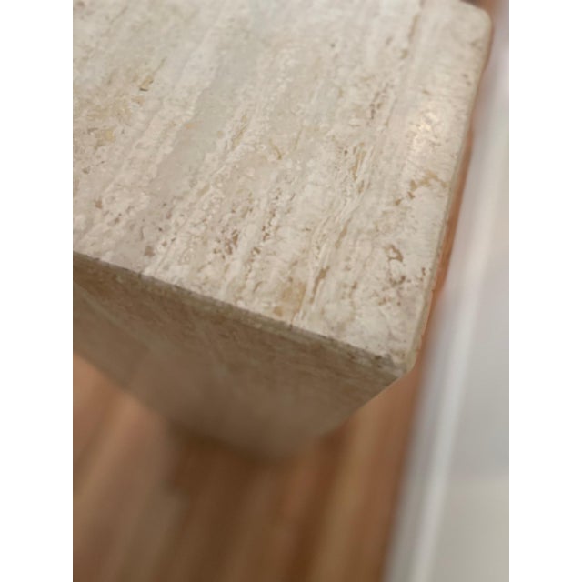 1970s Travertine Display Pedestal For Sale - Image 4 of 4