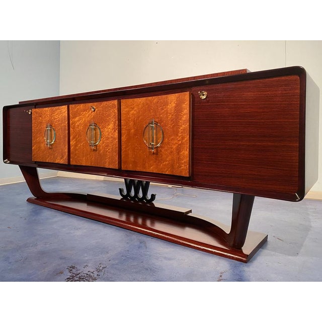 Osvaldo Borsani Art Deco Sideboard with Bar Cabinet by Osvaldo Borsani, Italy, 1940s For Sale - Image 4 of 18