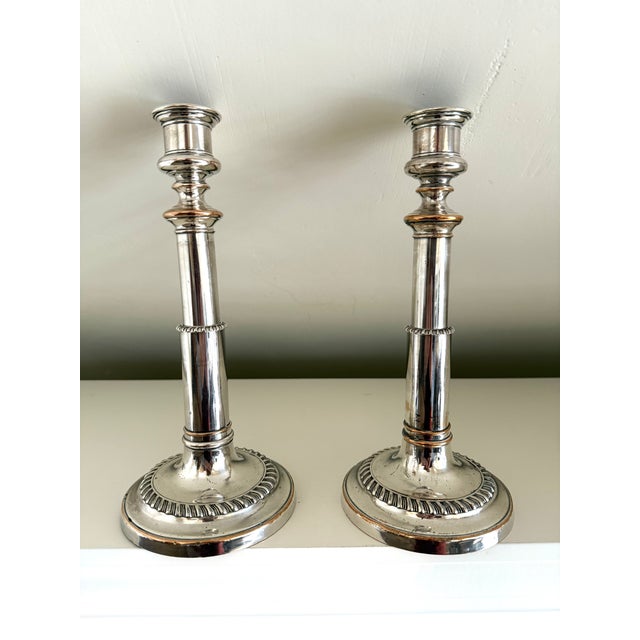 Pair of 19th Century English Silver Plated Telescopic Candlesticks For Sale - Image 13 of 13